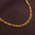 Factory direct sales European and American hip hop jewelry 6MM plated 18K gold necklace AliExpress 3 to 1 Figaro chain wholesale Glossy.pk