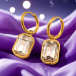 French retro earrings high-end non-fading titanium steel haoshi earrings women's personality European and American earrings jewelry wholesale Glossy.pk