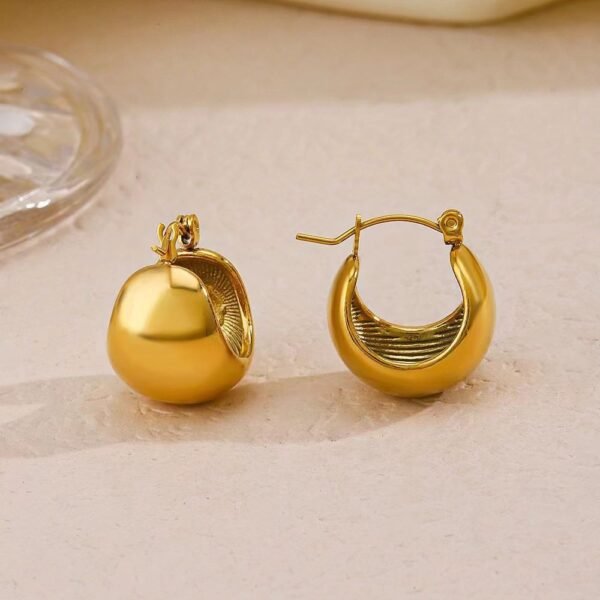 Hollow Hemispheric Earrings — Gold & Steel — jewellery from Glossy.pk, Pakistan