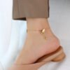 Titanium steel butterfly tassel anklet, gold women’s  jewelry, niche design, trendy foot anti-tarnish jewellery from Glossy.pk, Lahore