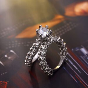 White‑gold tone ring — sizes 5 to 12 product photo 3 | Glossy.pk Pakistan