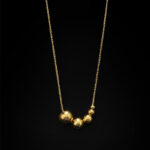 European and American simple five blessing gold bead necklace women's non-fading, high-end sense of cold, wind-plated 18k gold, temperament, trendy accessories Glossy.pk