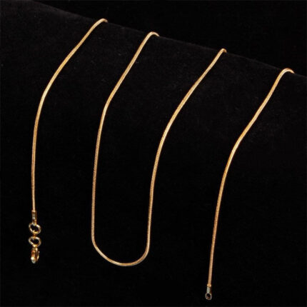 ZHONGYI FASHION TREND VERSATILE 18K YELLOW GOLD PLATED SNAKE BONE NECKLACE EUROPEAN AND AMERICAN CROSS-BORDER NEW 1MM SNAKE CHAIN WITH SNAKE BONE CHAIN Glossy.pk