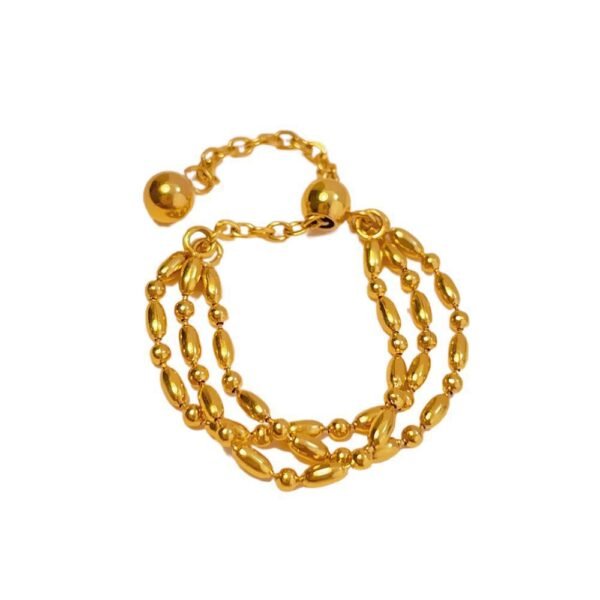 Cold wind simple chain ring niche adjustment ring large size titanium steel plated 18K gold anti-tarnish jewellery from Glossy.pk, Lahore