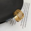Multi-Layer Winding Ring (Gold / Steel Colour) — jewellery from Glossy.pk, Pakistan