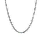 TEMU New European and American Popular Hip Hop Rhinestone Necklace Men's and Women's Hip Hop Necklace Full Rhinestone Single Row Necklace Glossy.pk