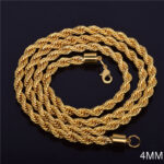 European and American trend wish twist chain plated 18K gold 4MM flash twist rope necklace fashion foreign trade jewelry wholesale Glossy.pk