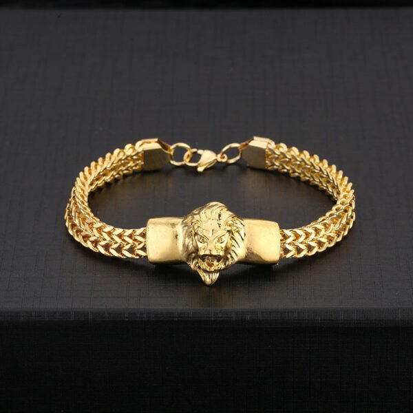 Titanium steel lion head bracelet men’s hip hop bracelet 4*8mm stainless steel chain jewelry anti-tarnish jewellery from Glossy.pk, Lahore