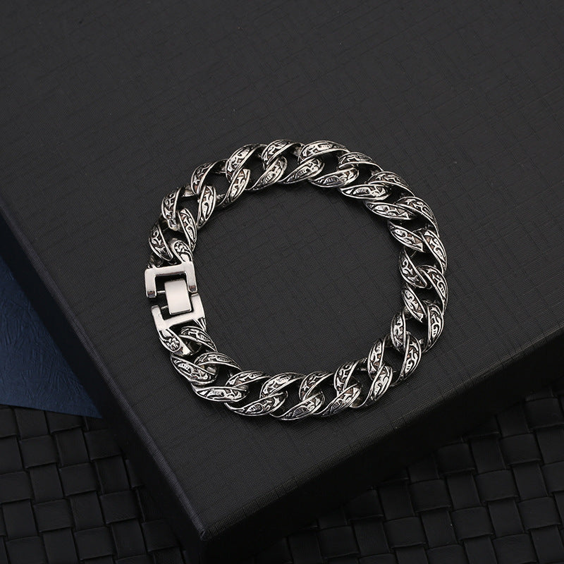 In China, Europe and the United States, fashion creativity, TEMU's new trend, personality, striped men's bracelet, hip-hop trend, wearing hand accessories
