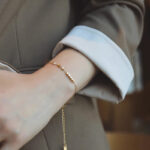 2024 new Bafang Laicai crushed silver small sugar cube titanium steel necklace bracelet anklet set high-quality clavicle chain Glossy.pk