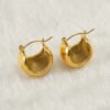 Hollow Hemispheric Earrings — Gold & Steel product photo 3 | Glossy.pk Pakistan