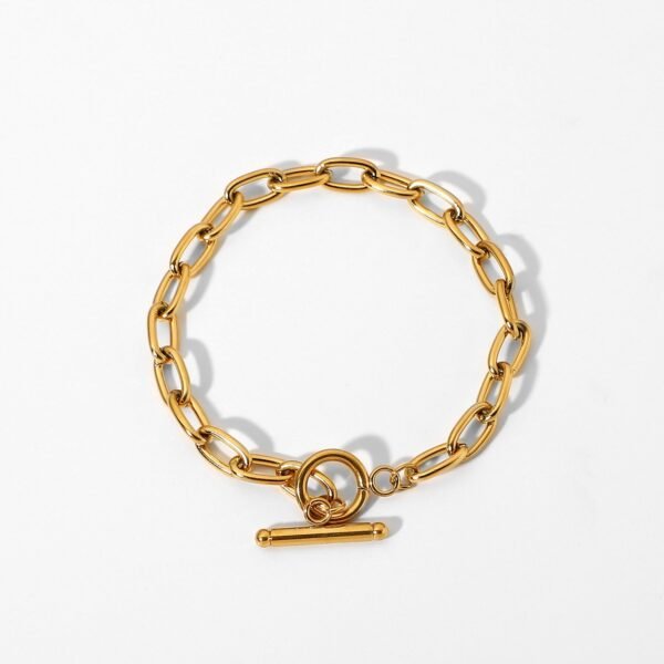 Cross-chain Bracelet — Gold & Steel Tones product photo 4 | Glossy.pk Pakistan