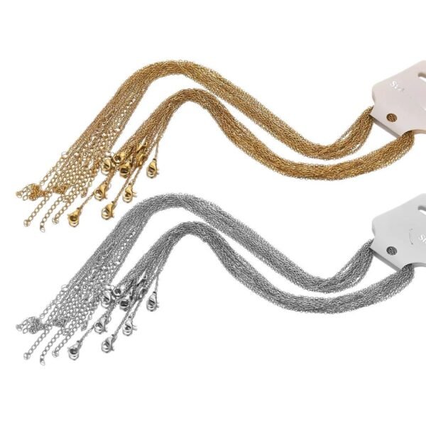 New Stainless Steel Necklace Gold Plated Silver Plated O-Line Flat Chain Cross Chain anti-tarnish jewellery from Glossy.pk, Lahore