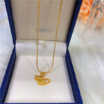 Necklace female Sansheng is fortunate to have ginkgo biloba necklace versatile commuter clavicle chain factory direct sales Glossy.pk
