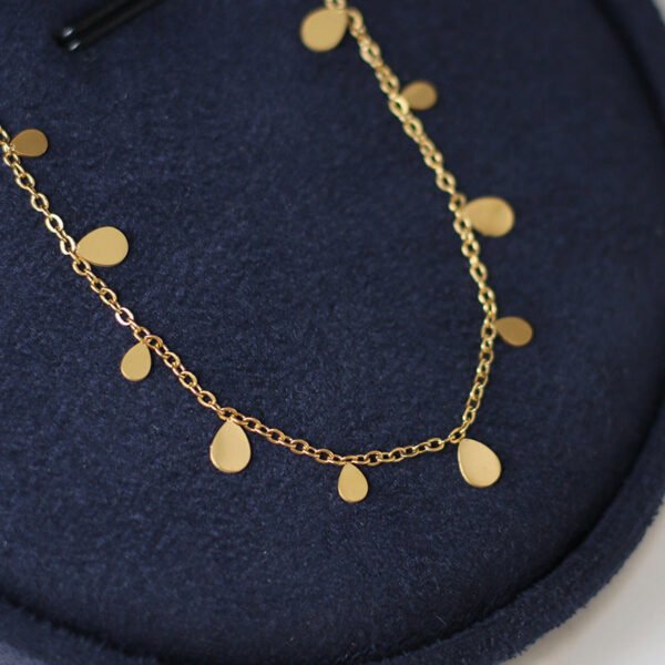 Super Beauty Spot Clavicle Chain Geometric Round Square Pear-shaped Temperament Small Necklace Titanium Steel Plated 18k Gold anti-tarnish jewellery from Glossy.pk, Lahore