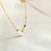 Mother-of-pearl Pendant Special-shaped Unique Black and White Love Necklace Stud Set Temperament Simple Female anti-tarnish jewellery from Glossy.pk, Lahore