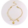 Sense of luxury, delicate shell claw diamond, starfish, titanium steel anklet, sweet ocean style, new ankle and foot chain 22 anti-tarnish jewellery from Glossy.pk, Lahore