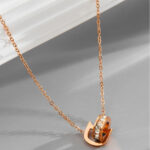 D letter necklace women's niche design sense is simple Internet celebrity temperament light luxury necklace pendant clavicle chain does not fade Glossy.pk