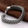 Hip Hop Titanium Steel Double-row Single-row Bracelet Positive and Negative Mesh 5x10mm Stainless Steel Bracelet anti-tarnish jewellery from Glossy.pk, Lahore