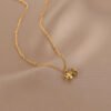 Titanium steel emerald geometric necklace high-grade cold style clavicle necklace fashion temperament accessories do not fade 34 anti-tarnish jewellery from Glossy.pk, Lahore
