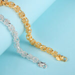 Zhongyi Amazon cross-border jewelry hot sale European and American fashion 18K gold men's bracelets foreign trade silver bracelet wholesale Glossy.pk