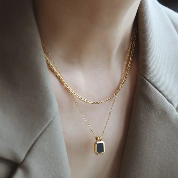 Double-layered Black Statement Necklace product photo 3 | Glossy.pk Pakistan