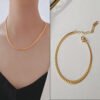 Chain Titanium steel necklace female niche design high-end 18k gold Internet celebrity with hip-hop style jewelry anti-tarnish jewellery from Glossy.pk, Lahore