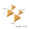 Double layer love butterfly pendant stud earrings stainless steel plated 18K gold plating versatile gradient earrings 21 anti-tarnish jewellery from Glossy.pk, Lahore