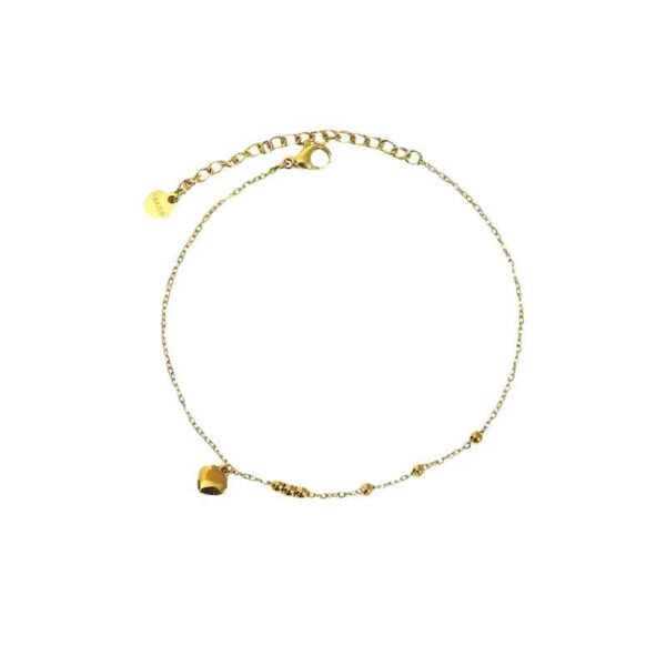 18K gold love bead anklet women’s light luxury ins wind foot chain hypoallergenic simple cold wind factory direct sales anti-tarnish jewellery from Glossy.pk, Lahore