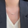 Double Clavicle Chain Necklace — Small Eggplant Pendant product photo 4 | Glossy.pk Pakistan