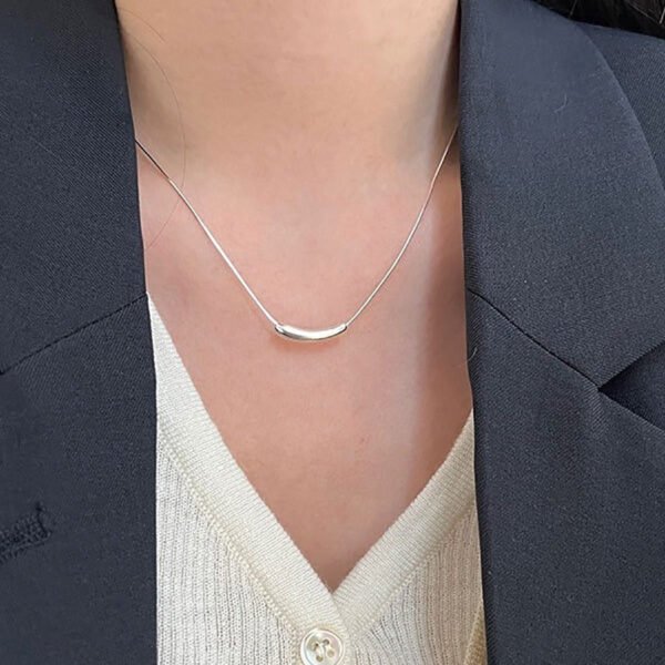 Double Clavicle Chain Necklace — Small Eggplant Pendant product photo 4 | Glossy.pk Pakistan