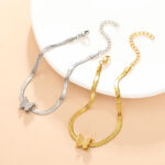 Titanium steel temperament simple butterfly tassel blade chain necklace women's non-fading gold fashion versatile elegant accessories Glossy.pk