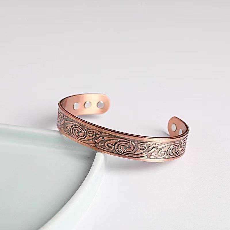 European and American Amazon New Viking Magnetic Ancient Red Copper Bracelet Cross-border TEMU Popular Open Magnet Bracelet