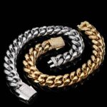 Men’s Cuban Bracelet – 18K Gold Plated on 925 Sterling Silver Glossy.pk