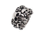 Zhongyi wish European and American vintage men's titanium steel ring Trendy male domineering steel ring Unique multiple skull rings Glossy.pk