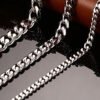 Style wear with punk hip-hop stainless steel bracelet, six-sided grinding Cuban chain, simple titanium steel bracelet anti-tarnish jewellery from Glossy.pk, Lahore