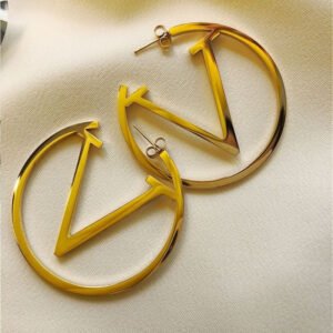 Geometric 'V' Letter Earrings — Retro Style