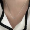 Double Clavicle Chain Necklace — Small Eggplant Pendant product photo 2 | Glossy.pk Pakistan