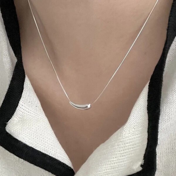 Double Clavicle Chain Necklace — Small Eggplant Pendant product photo 2 | Glossy.pk Pakistan
