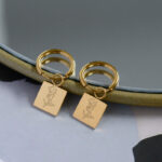 French retro earrings high-end non-fading titanium steel haoshi earrings women's personality European and American earrings jewelry wholesale Glossy.pk