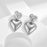 European and American cross-border earrings wholesale love butterfly letter earrings stainless steel light luxury exaggerated sense of luxury does not fade 18 Glossy.pk