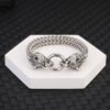 Nordic Wolf‑Head Men's Bracelet — 21 cm — jewellery from Glossy.pk, Pakistan