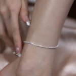 Sense of luxury, delicate shell claw diamond, starfish, titanium steel anklet, sweet ocean style, new ankle and foot chain 22 Glossy.pk