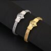Titanium steel lion head bracelet men’s hip hop bracelet 4*8mm stainless steel chain jewelry anti-tarnish jewellery from Glossy.pk, Lahore