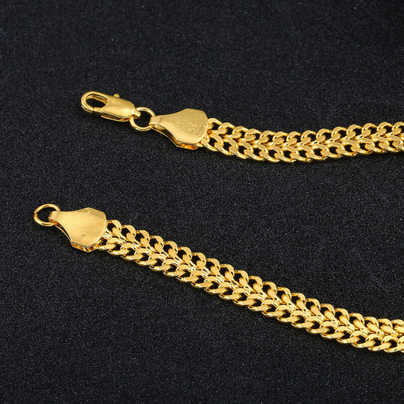 European and American cross-border jewelry wish new 18K gold-plated bracelet AliExpress explosive 6MM men's foxtail bracelet