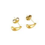 French fashion INS style 1m4K gold stainless steel earrings heart ring pendant titanium steel earrings women's love ear Glossy.pk