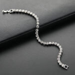 Cross-border TEMU new bracelet hip hop diamond row diamond bracelet European and American fashion diamond full diamond necklace women's jewelry Glossy.pk