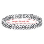 temu cross-border domineering titanium steel jewelry buckle bracelet simple stainless steel European and American style Cuban chain bracelet spot wholesale Glossy.pk