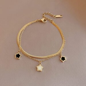 Five-Point Star Necklace & Bracelet Set — Gold-Tone product photo 4 | Glossy.pk Pakistan
