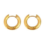 European and American INS style creative splicing 18k gold-plated stainless steel jewelry gold and silver hoop earrings women's jewelry does not fade Glossy.pk